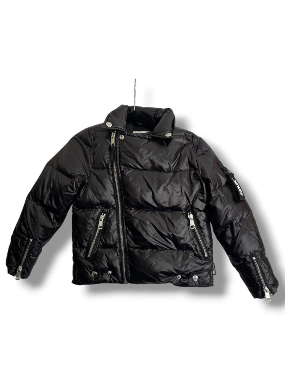 Nununu Kids Black Biker Down Jacket Size 4-5Y